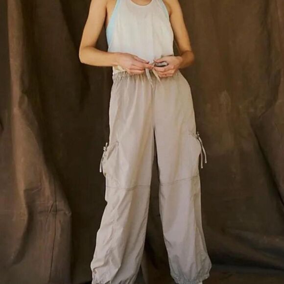 Free People Pants - NWT Free People Backpacker Pocket Muted Beige Onsie Jumpsuit